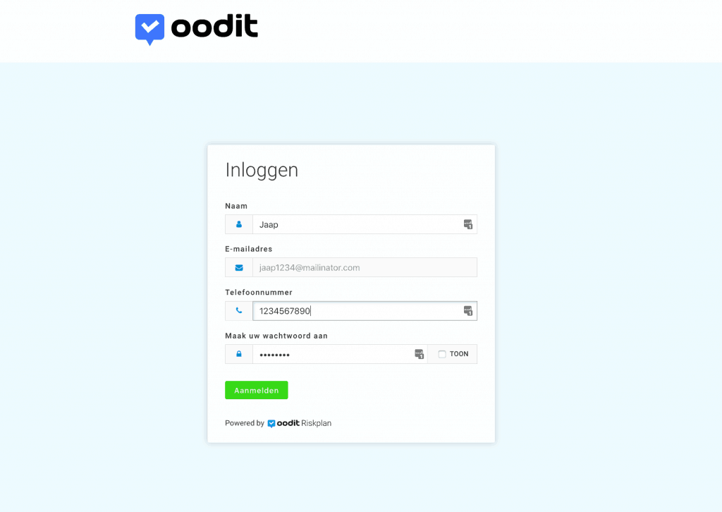 Risico preventie en beheer aanmelden