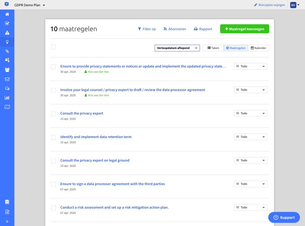 Screenshot of Oodit Compliance